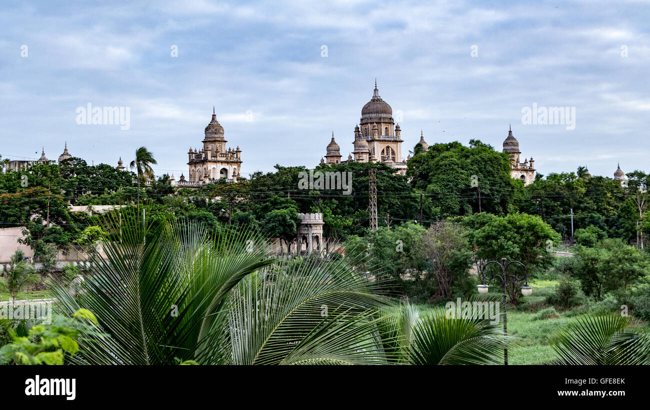 Skyline Dominated by Daunting Presence of Osmania Hospital, Hyderabad, India. Stock Photo