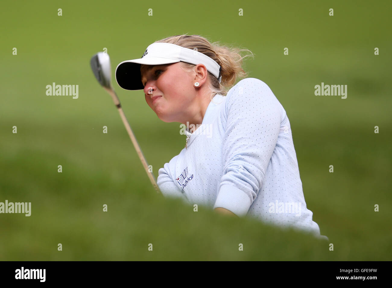 Denmark's Nanna Koerstz Madsen during day three of the Ricoh Women's British Open at Woburn Golf Club. Stock Photo