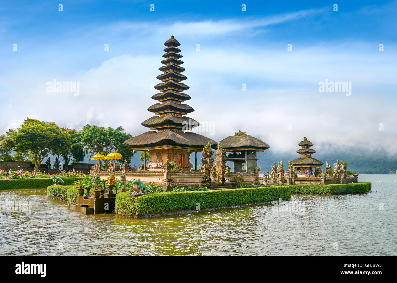 Pura Ulun Danu Temple on the Bratan Lake, Bali, Indonesia Stock Photo