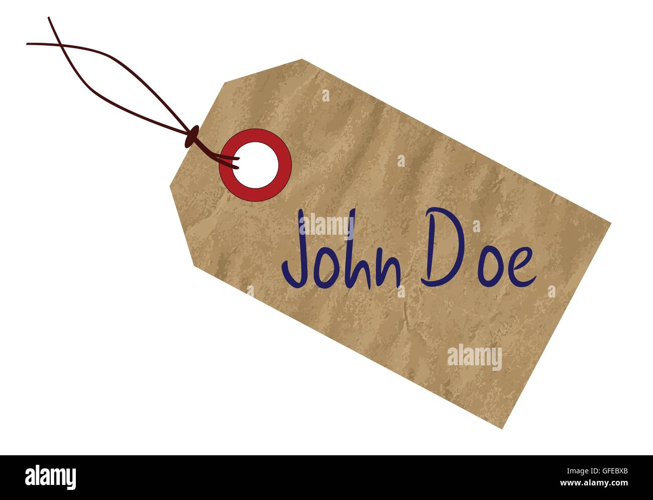 A John Doe brown paper tag over a white background Stock Vector
