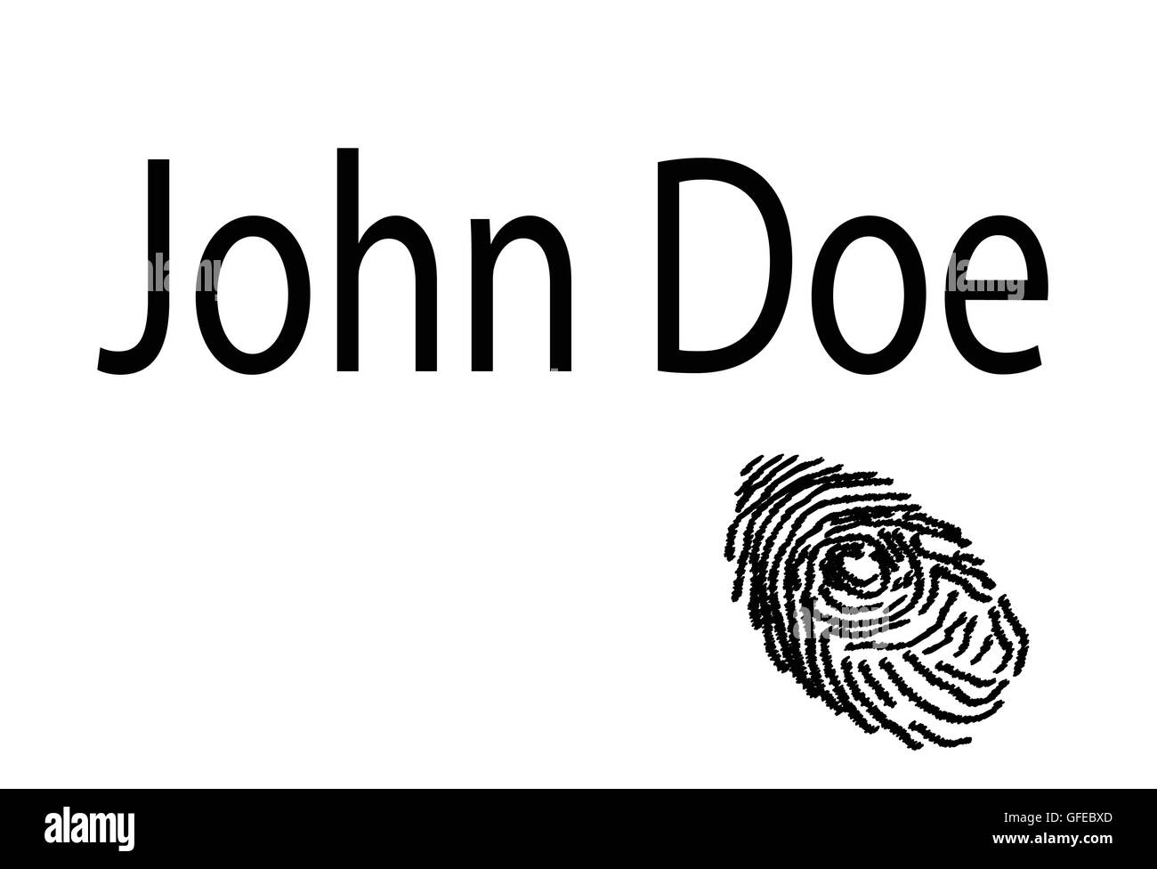 A finger print with the text John Doe Stock Vector