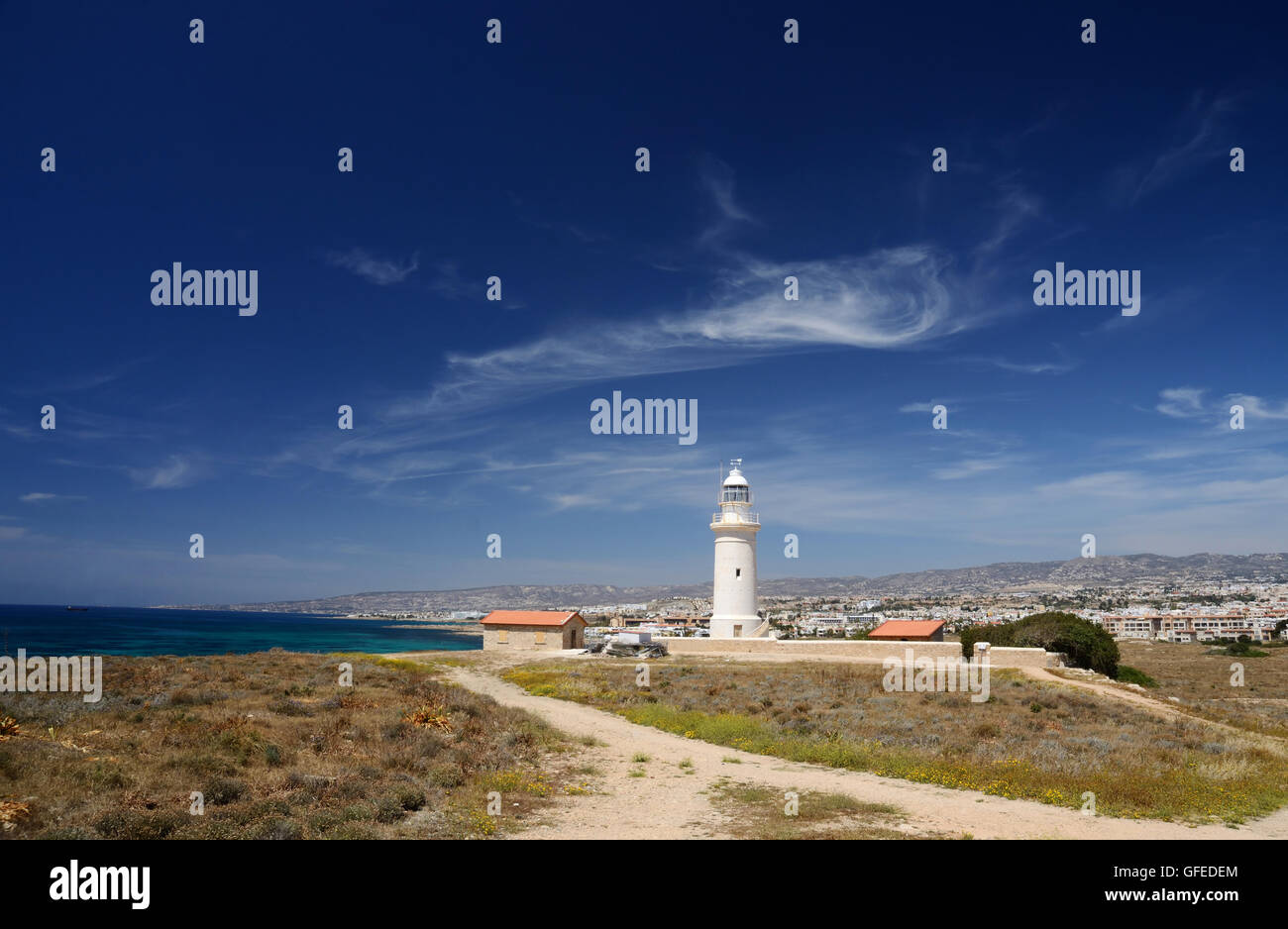 Panorama Of Old Lighthouse Near The City Of New Paphos Cyprus panorama-of-old-lighthouse-near-the-city-of-new-paphos-cyprus