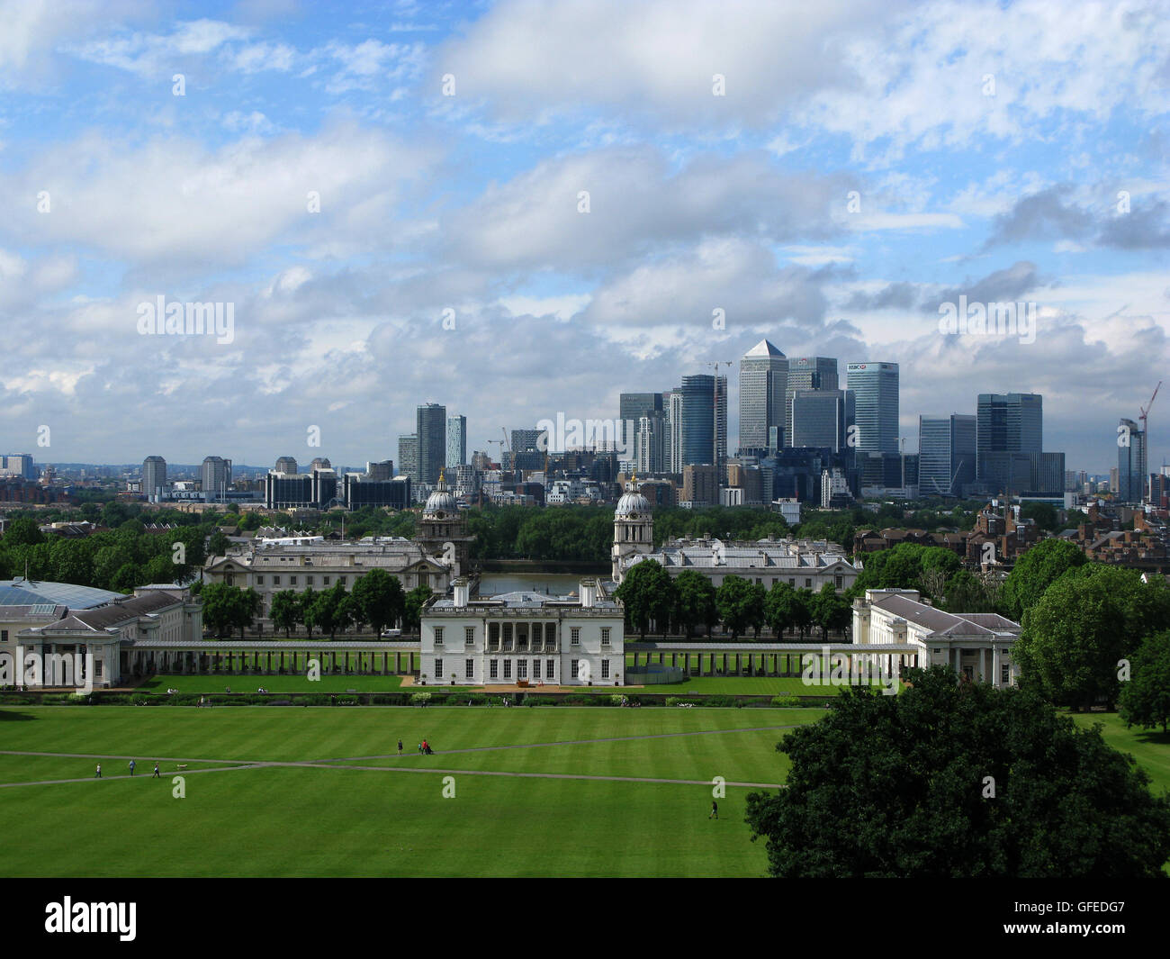 View of London from Greenwich, England, United Kingdom Stock Photo