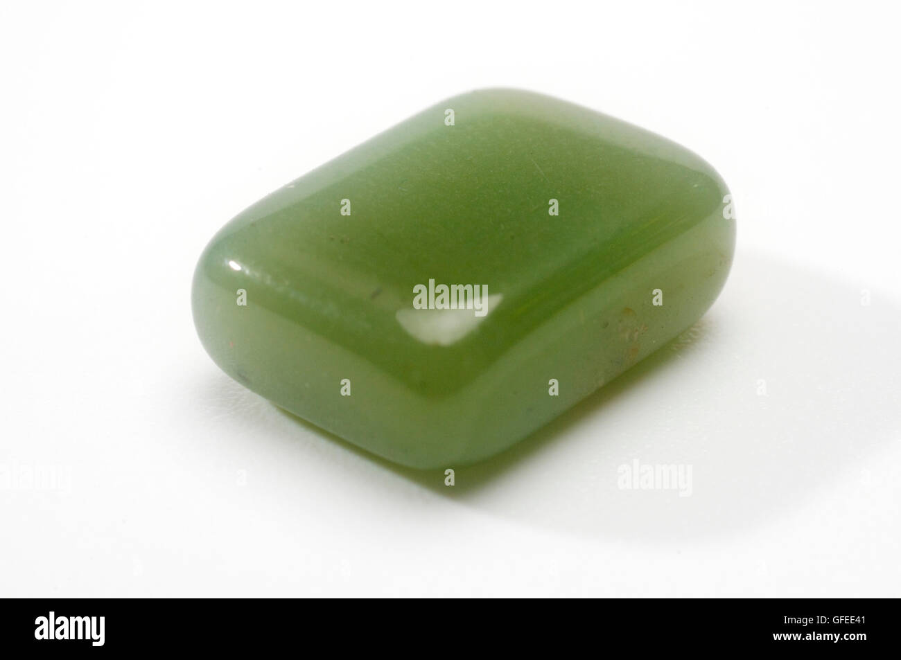 Jade Semiprecious Gemstone on white background Stock Photo - Alamy