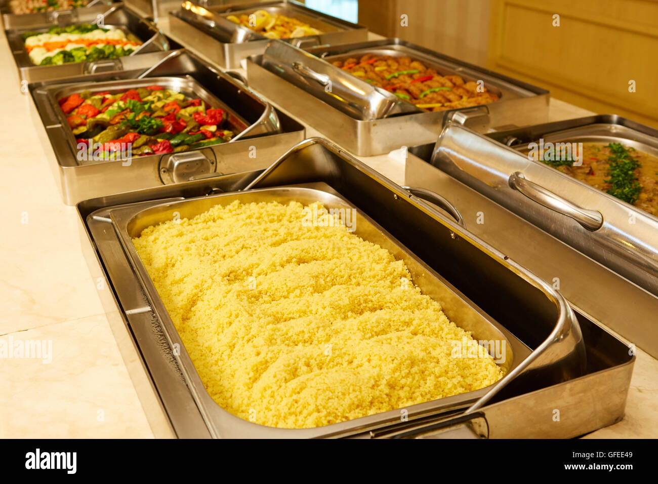 Buffet in hotel Stock Photo Alamy