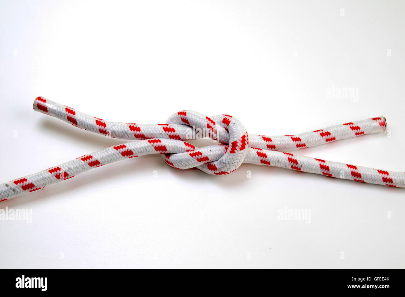 The Reef (Square) Knot on white background a Binder Knot It is easy