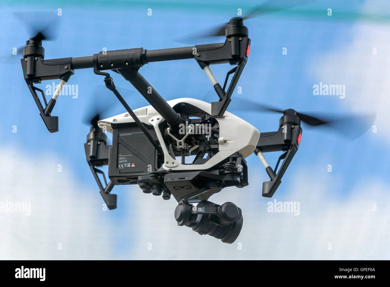 flying drone Stock Photo