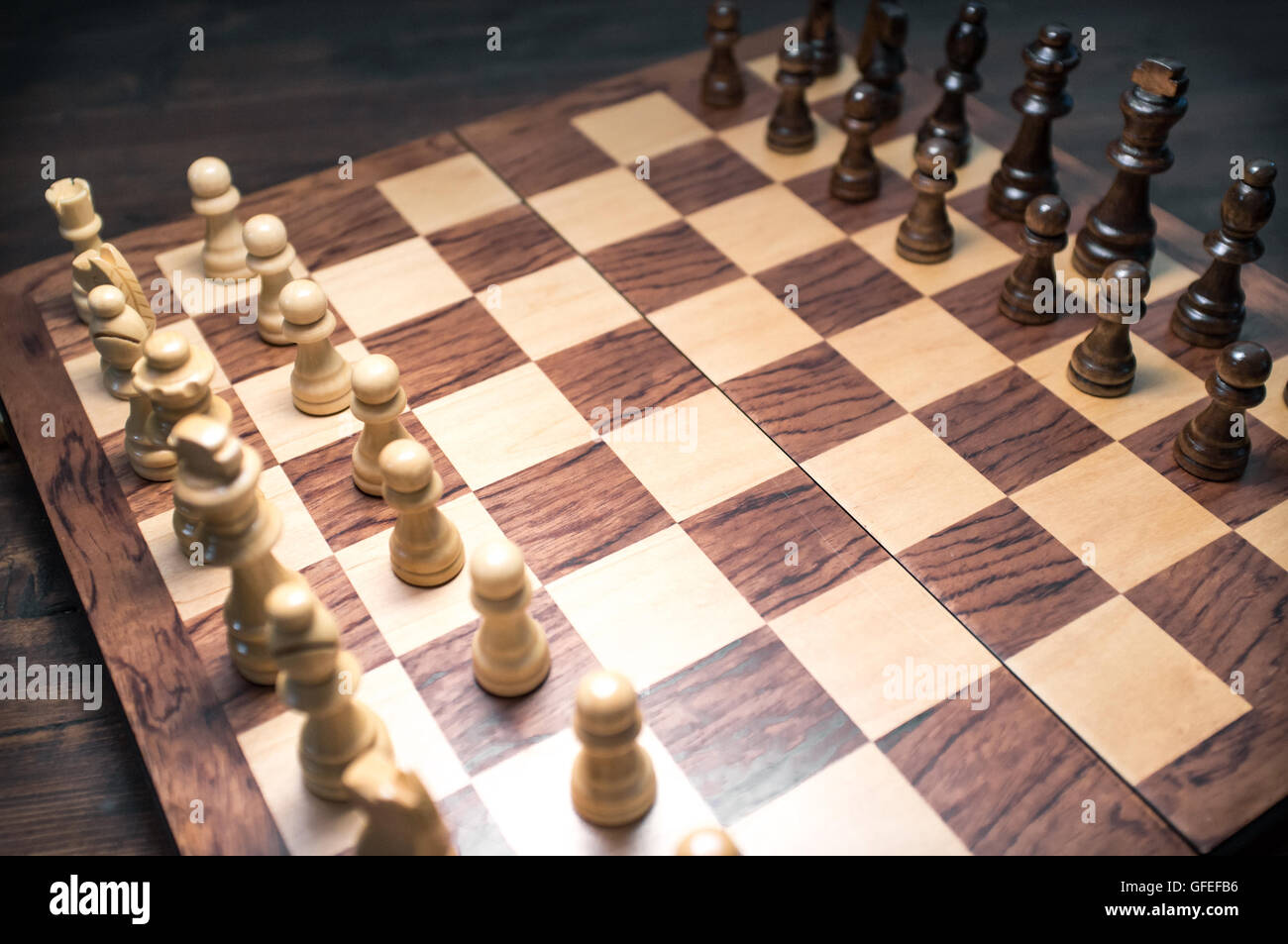 Chess Board Set Up To Begin a Game Stock Photo - Image of pieces