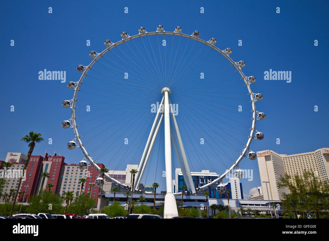Las Vegas - Circa July 2016: High Roller Ferris Wheel at the LINQ Hotel I Stock Photo