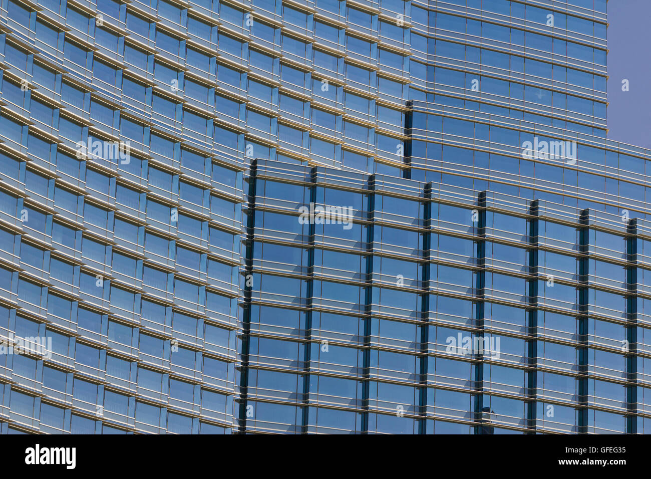 Las Vegas - Circa July 2016: Windows and Facade of the Aria Resort and Casino. The Aria is Owned by MGM Resorts International II Stock Photo