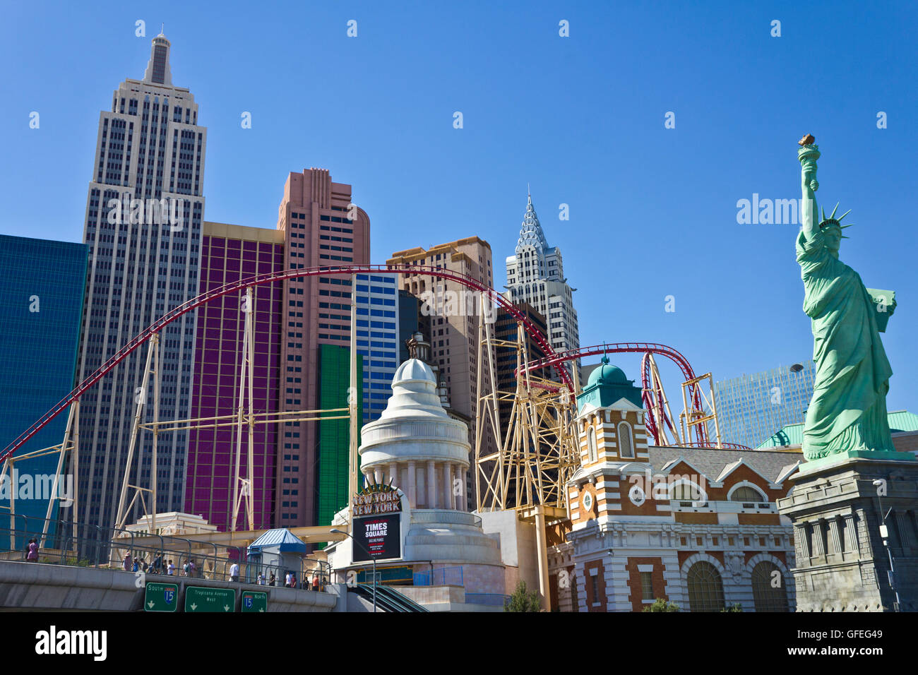 Las Vegas, Nevada. Roller Coaster at the New York New York Hotel and Casino  Stock Photo - Alamy