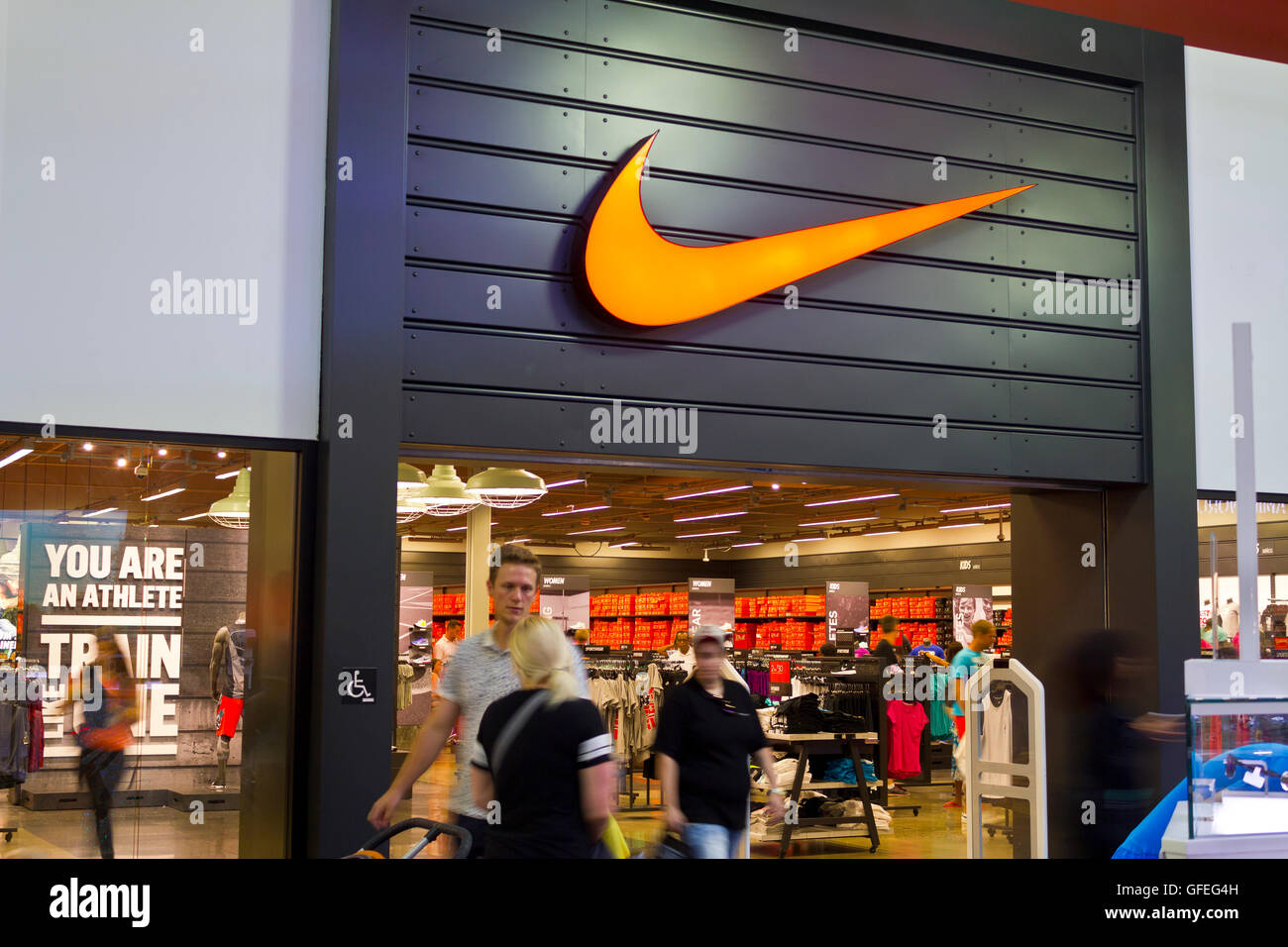 Las Vegas - Circa July 2016: Nike Shoes Retail Mall Location I Stock Photo