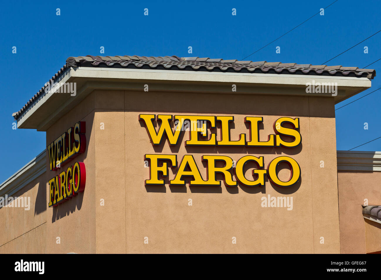 Las Vegas - Circa July 2016: Wells Fargo Retail Bank Branch. Wells Fargo is a Provider of Financial Services VIII Stock Photo