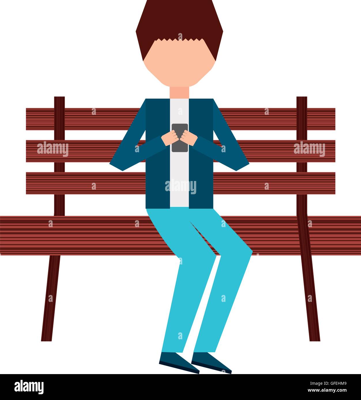 man male young using smartphone icon Stock Vector Image & Art - Alamy