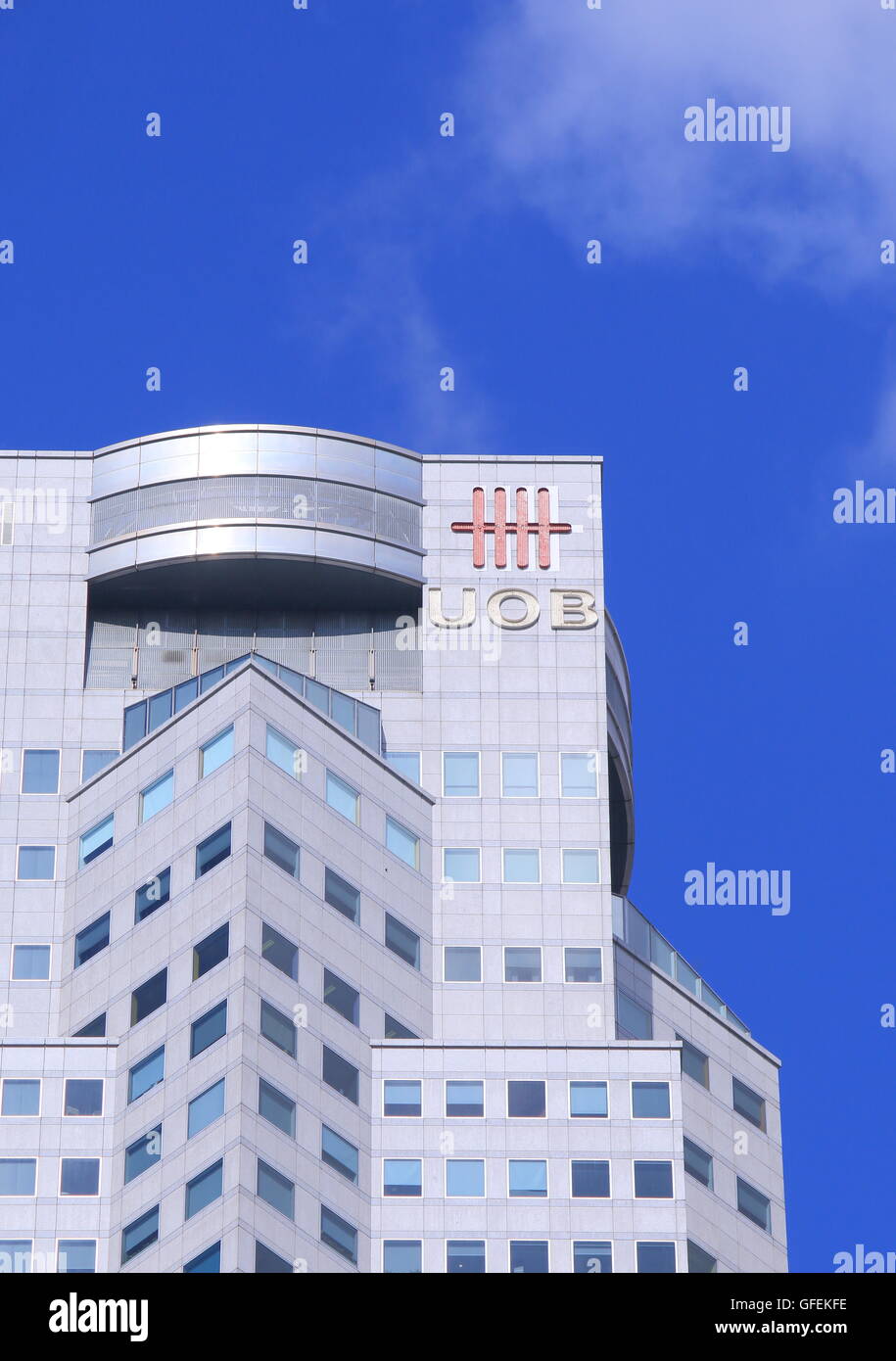 UOB United Overseas Bank a major banking organisation headquartered in Singapore founded in 1935. Stock Photo