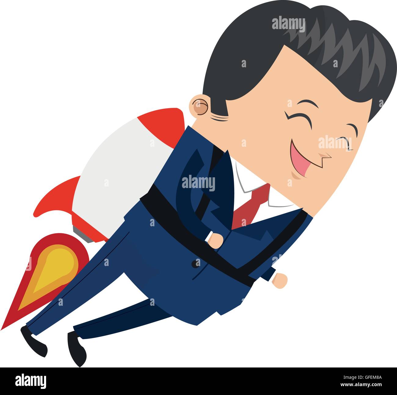 businessman on rocket icon Stock Vector Image & Art - Alamy
