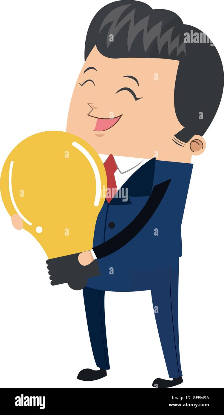 businessman holding lightbulb icon Stock Vector Image & Art - Alamy