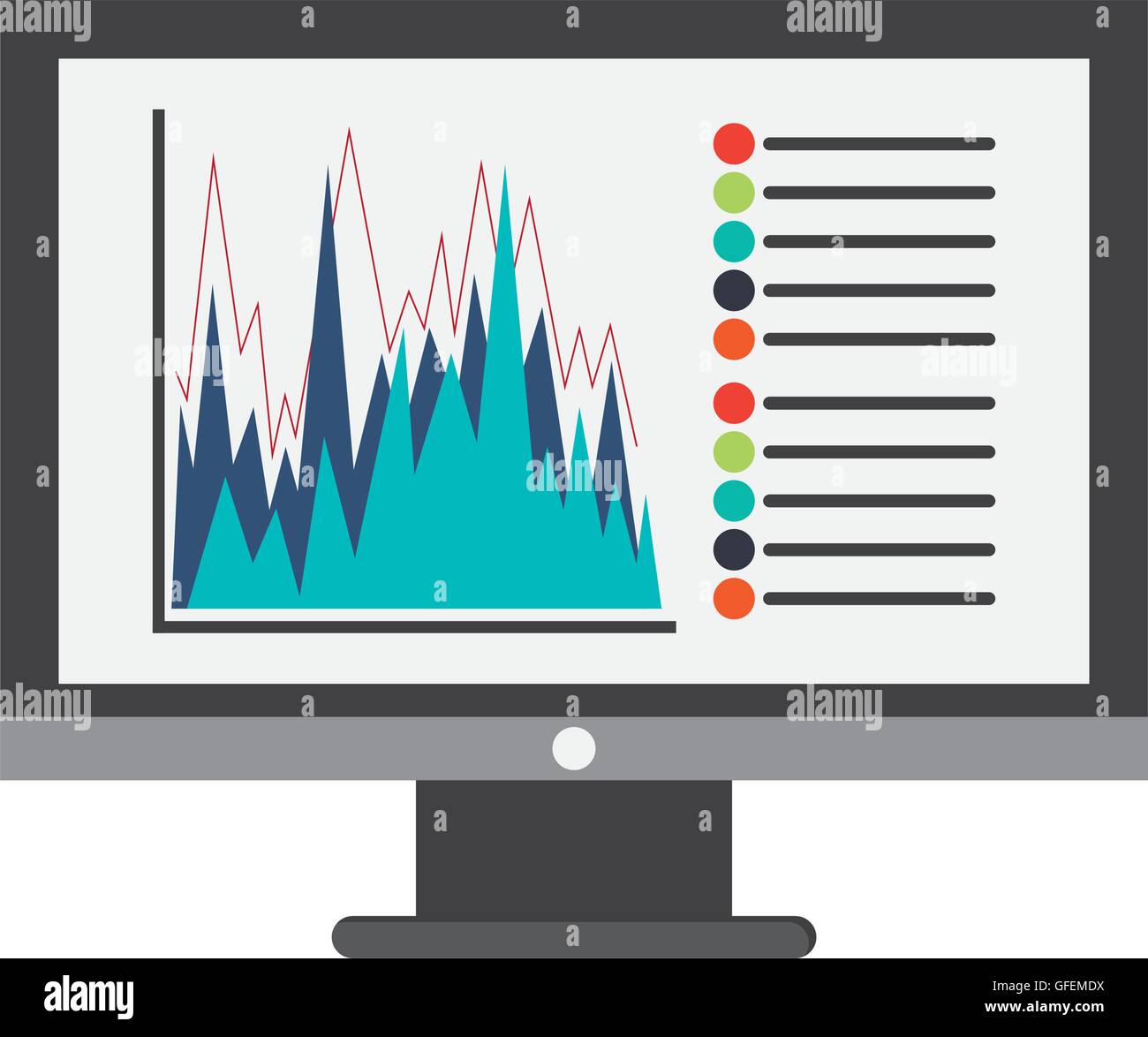computer with graph chart icon Stock Vector Image & Art - Alamy