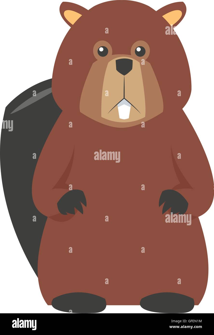 single beaver icon Stock Vector