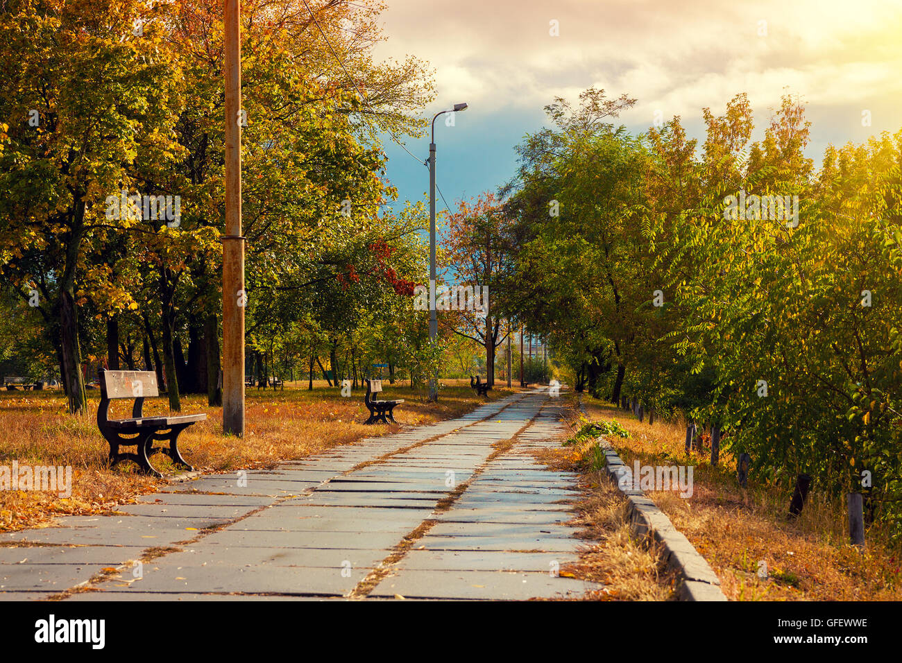 Autumn in the city park Stock Photo - Alamy