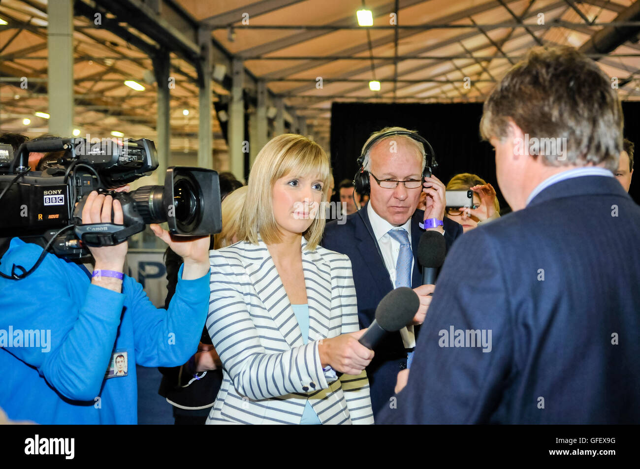 Belfast, Northern Ireland. 26 May 2014 - BBC Newsline Presenter Tara ...