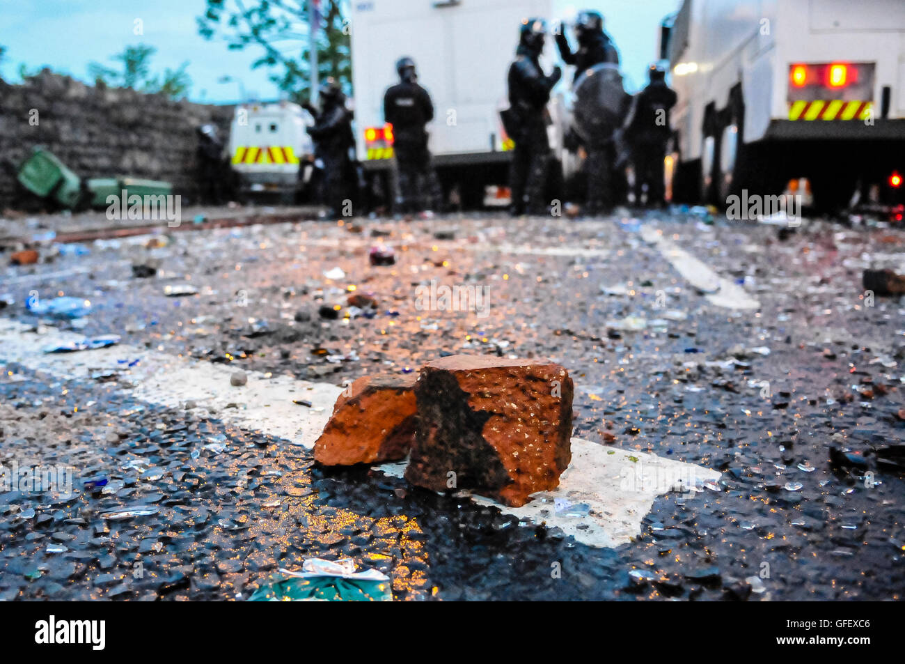 Belfast, Northern Ireland, 12th July 2013 Loyalists riot on Woodvale