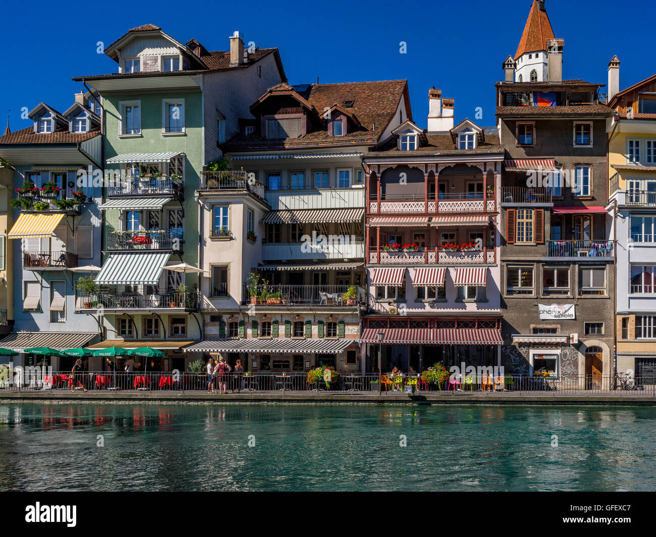 Old Town of Thun at the Lake Thun, Bernese Oberland, Canton of Bern