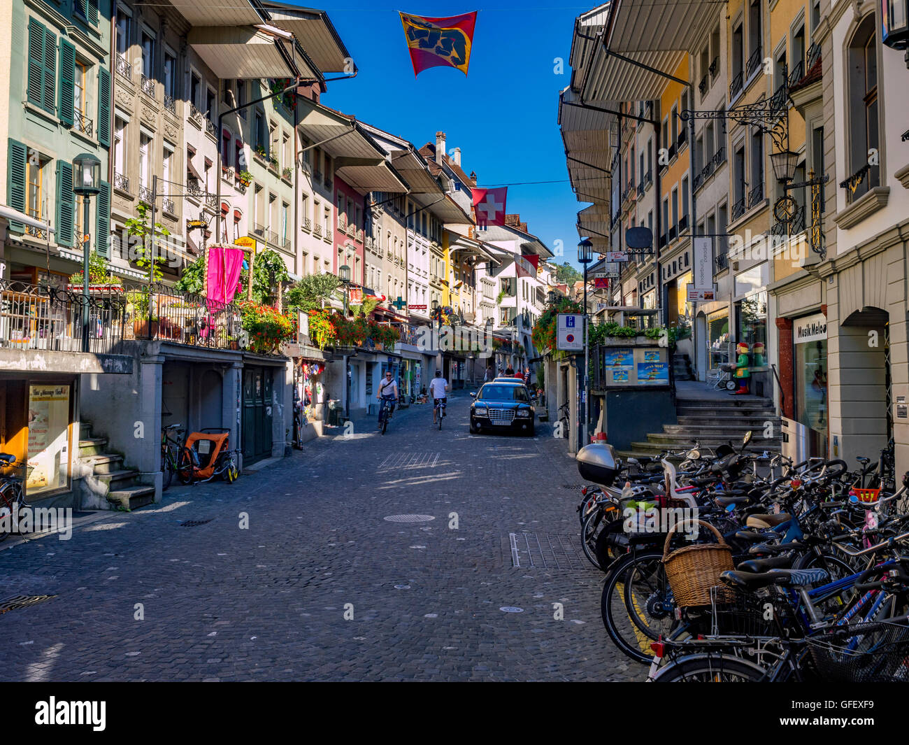 Old Town of Thun, Obere Hauptgasse, Bernese Oberland, Canton of Bern, Switzerland, Europe Stock Photo