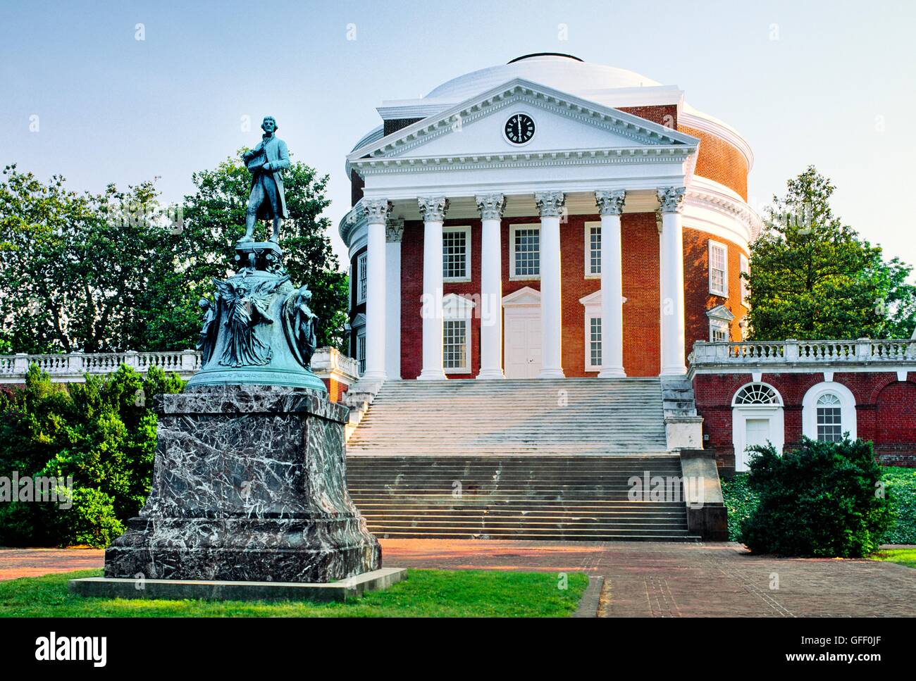 The University of Virginia at Charlottesville, Virginia, USA. The Rotunda building designed by Thomas Jefferson Stock Photo