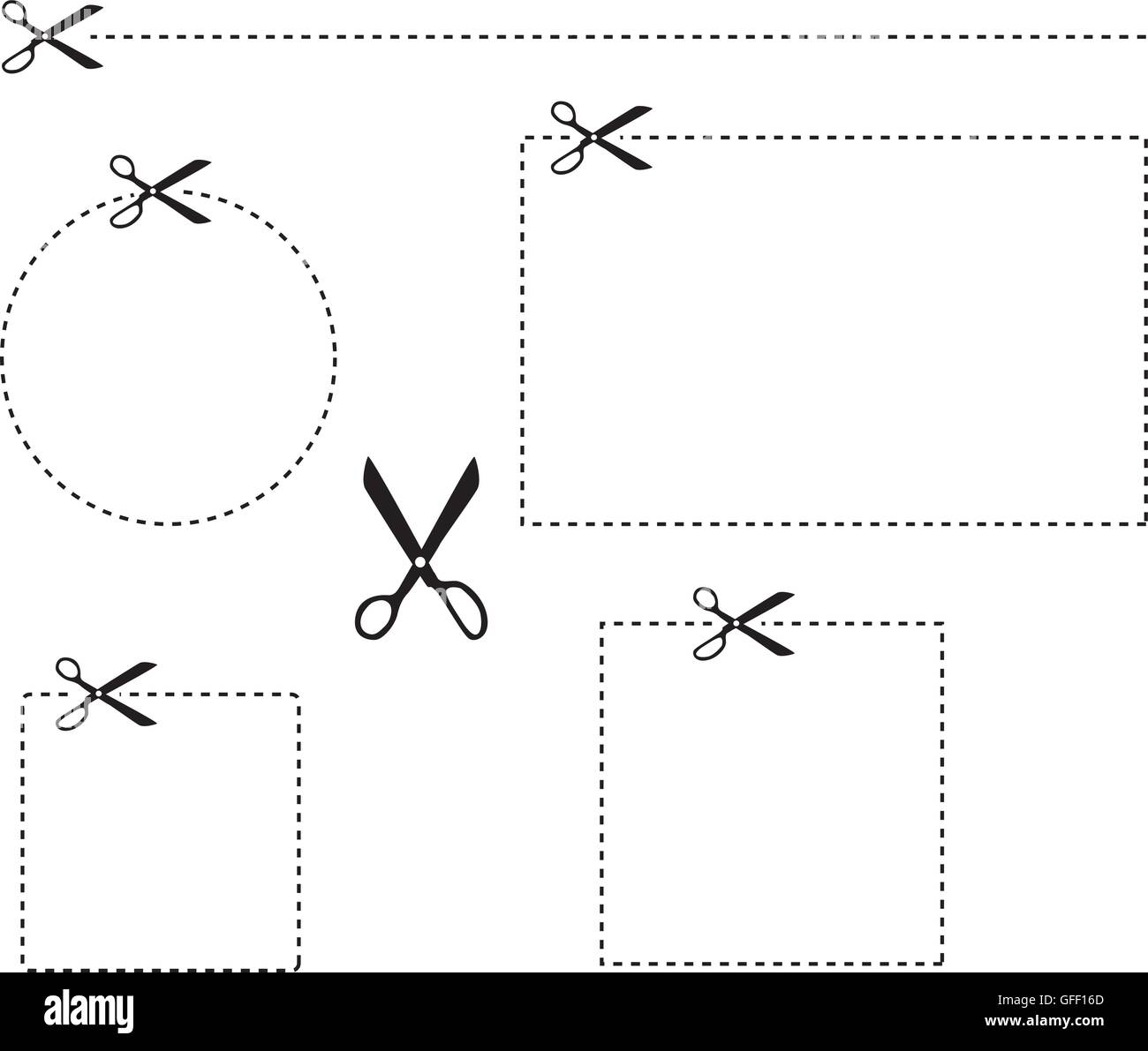 scissors scissor cut out dashed line dotted lines cut vector Stock Vector