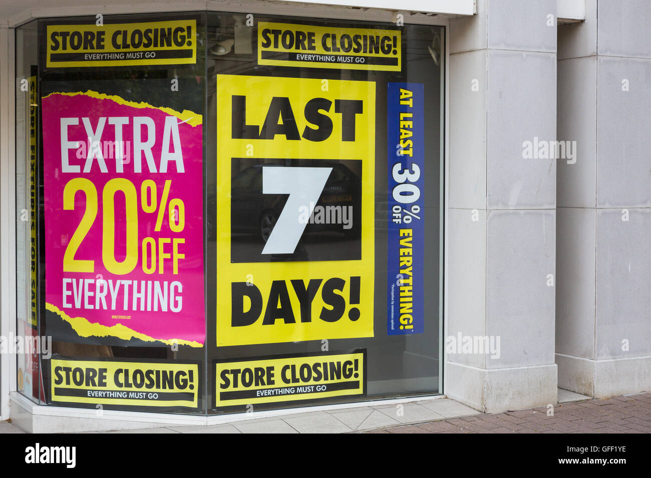 The BHS store in Carmarthen, Wales shortly before its closure due to the company going into administration Stock Photo