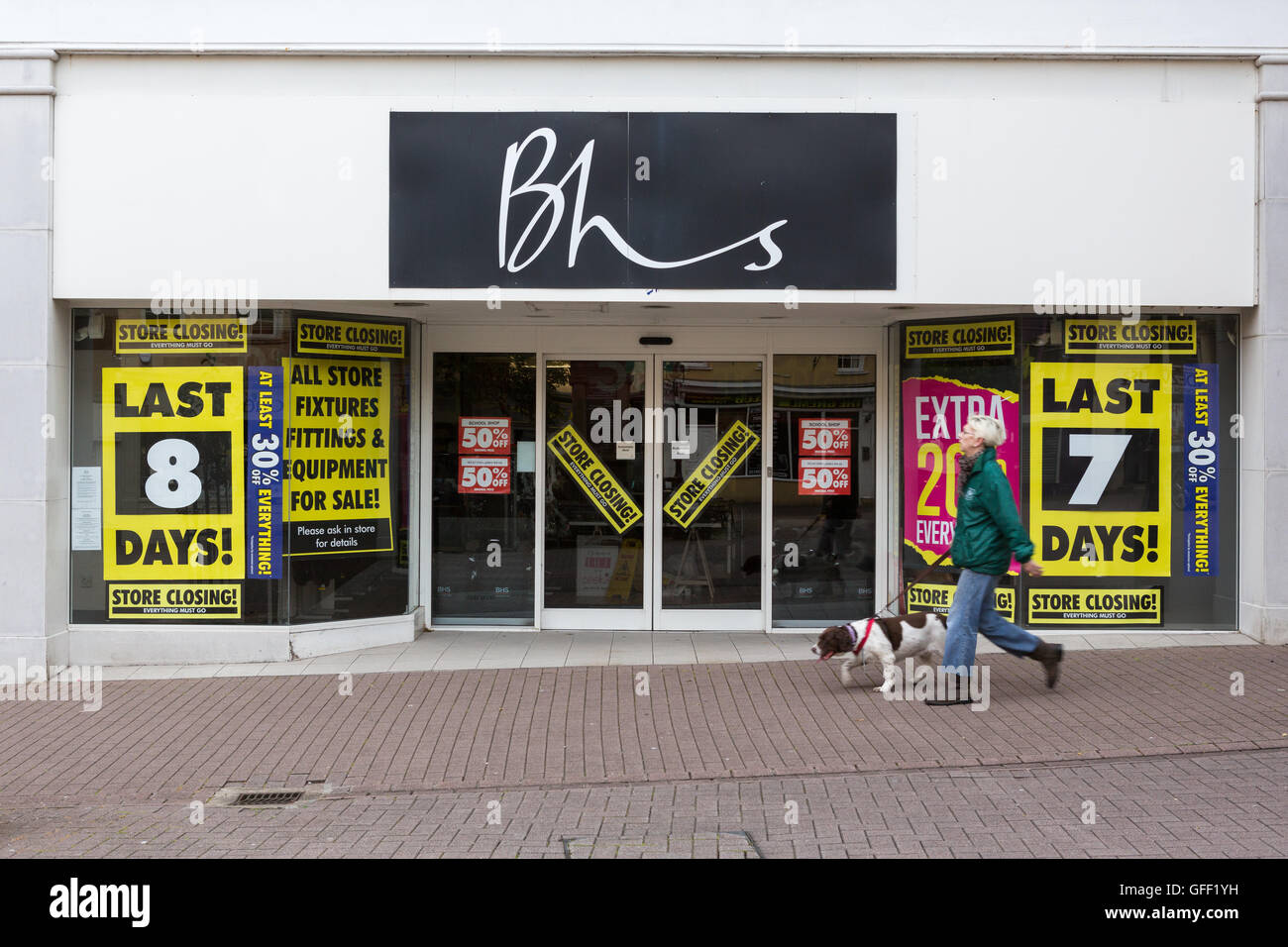 The BHS store in Carmarthen, Wales shortly before its closure due to the company going into administration Stock Photo