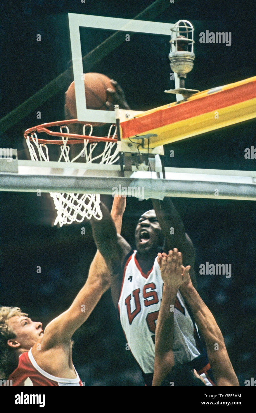 California - Los Angeles - 1984 Summer Olympic Games. Men's basketball. Michael Jordan Stock Photo