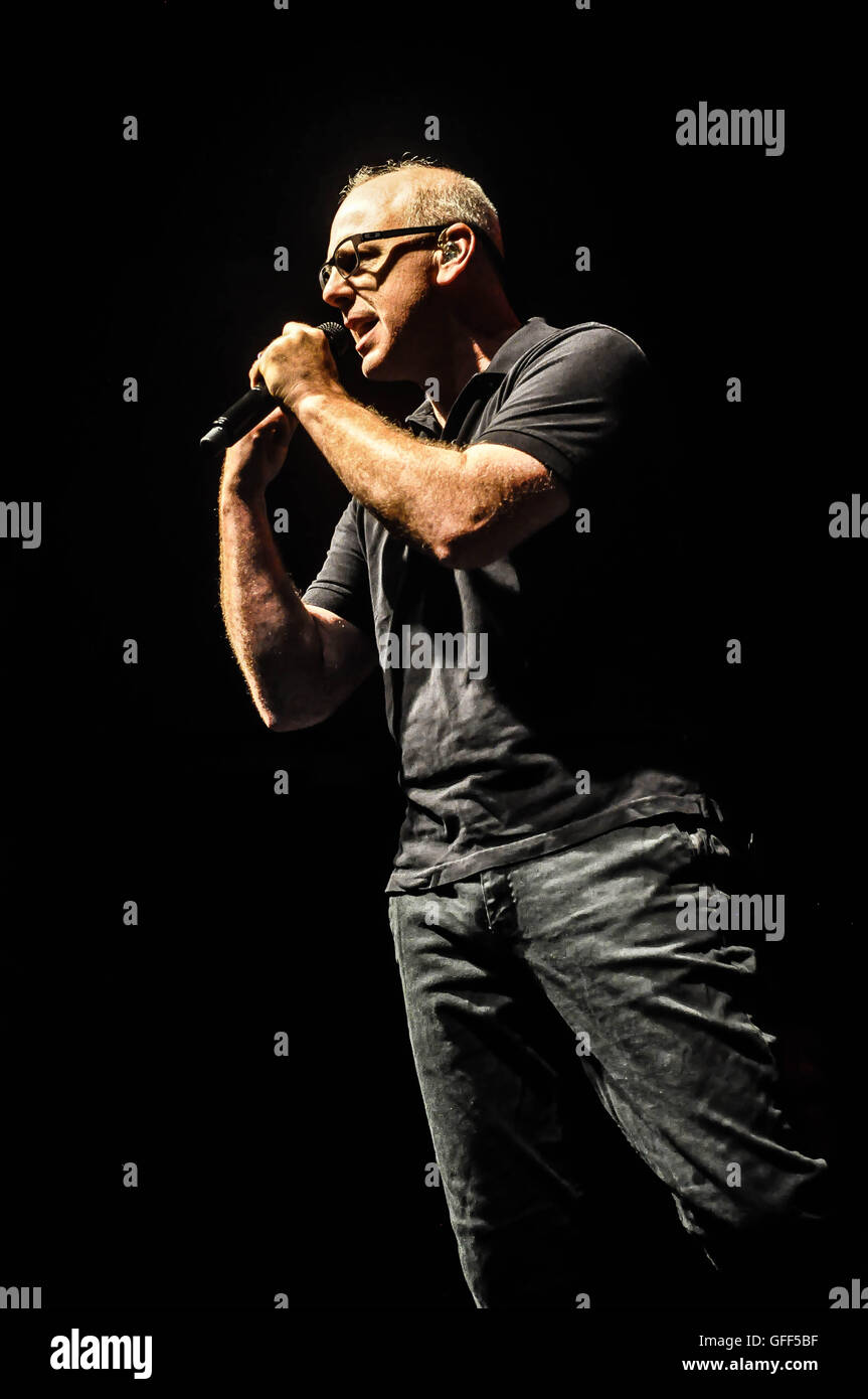 Greg Graffin onstage with Bad Religion at Birmingham Institute, 5th August 2015 Stock Photo