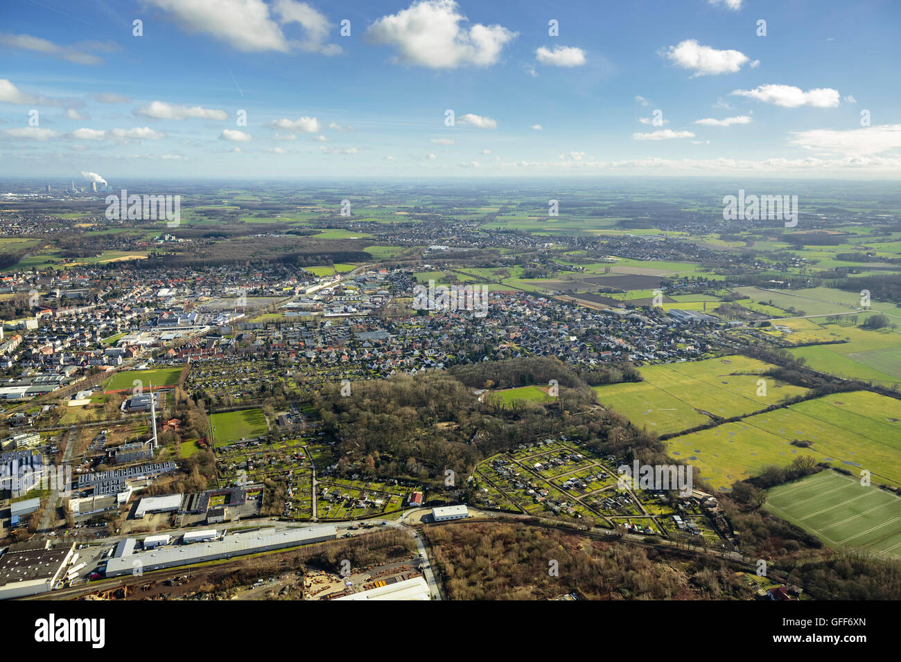 Air, Animal park Hamm, winter pictures, Hamm, Ruhr area, North Rhine Westphalia, Germany, Europe, Aerial view, birds-eyes view, Stock Photo