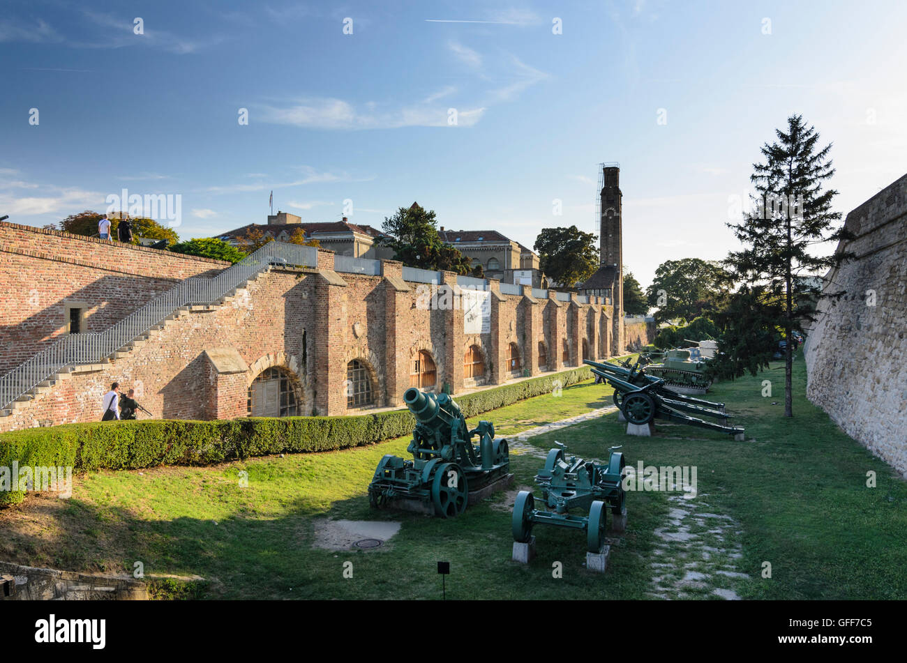 Beograd, Belgrade: Fortress with tanks and cannons Museum of Military History, Serbia, , Stock Photo