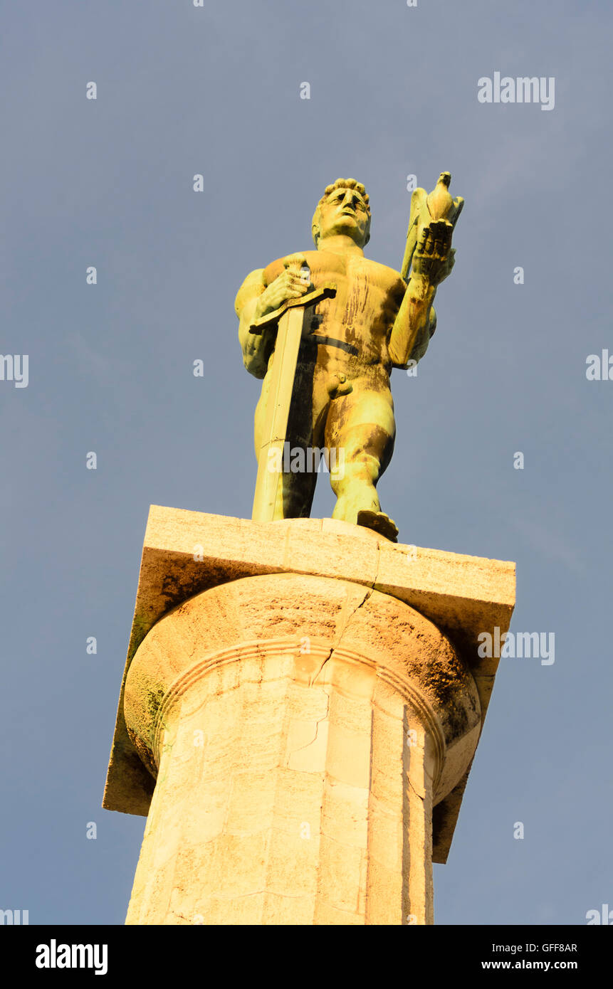 Beograd, Belgrade: Statue of Pobednik (victor) in the Kalemegdan Fortress, Serbia, , Stock Photo