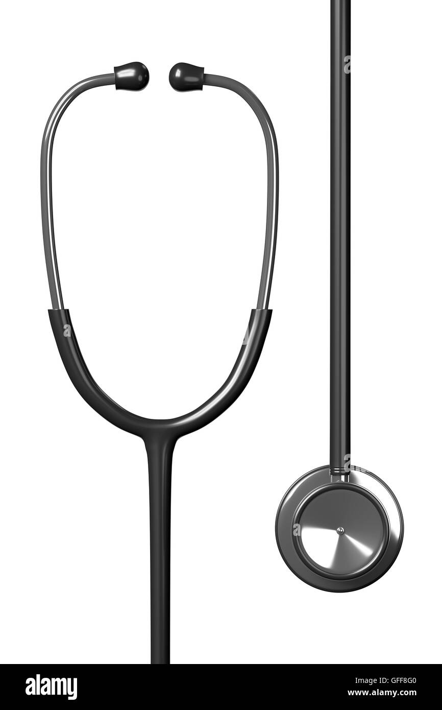 3D rendering of stethoscope isolated on white background Stock Photo