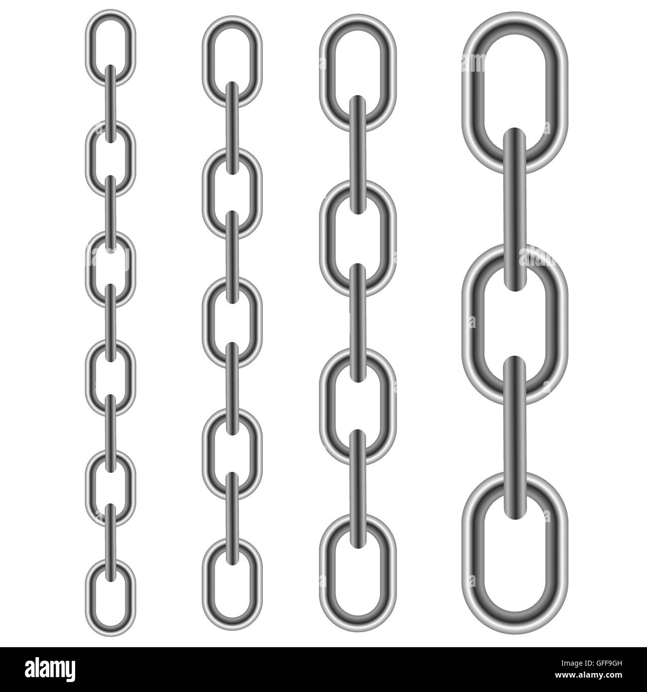 Set of Different Metal Chains Stock Vector Image & Art Alamy