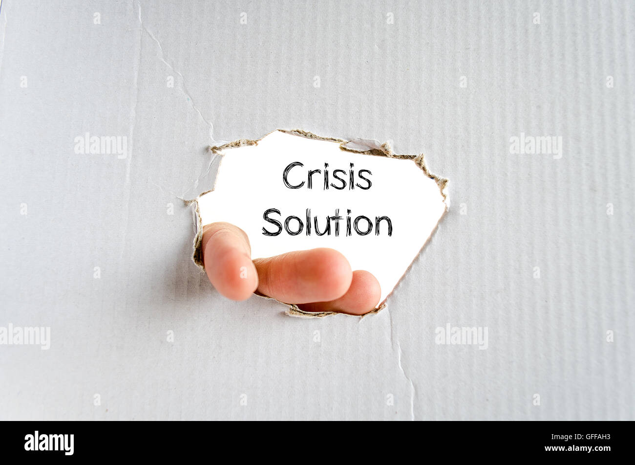 Crisis solution text concept isolated over white background Stock Photo ...