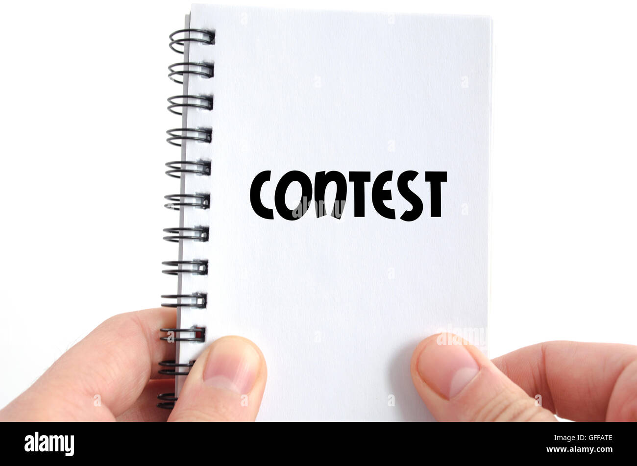 Contest text concept isolated over white background Stock Photo - Alamy