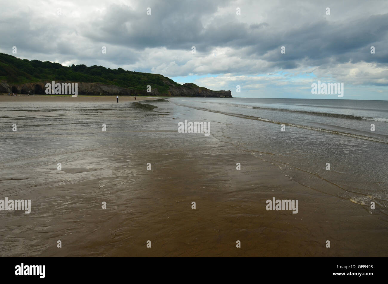 Sandsend beach in North Yorkshire England UK Stock Photo