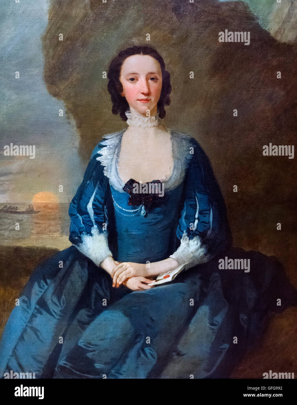 Flora Macdonald (1722-1790), the Jacobite heroine famed for helping in the escape of Bonnie Prince Charlie on the Isle of Skye in 1746 . Painting by Richard Wilson, 1747 Stock Photo