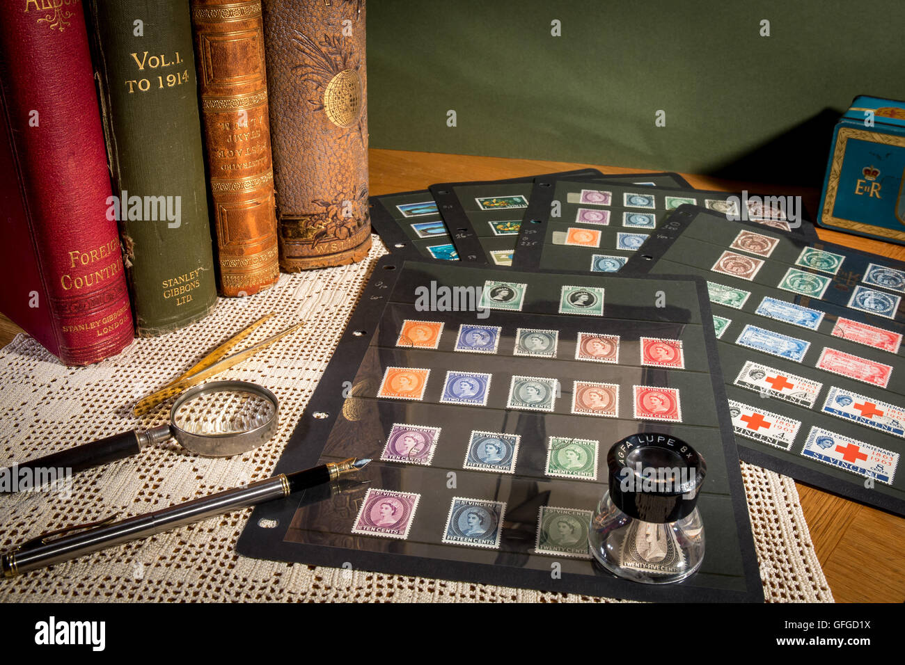 Stamp collecting hires stock photography and images Alamy