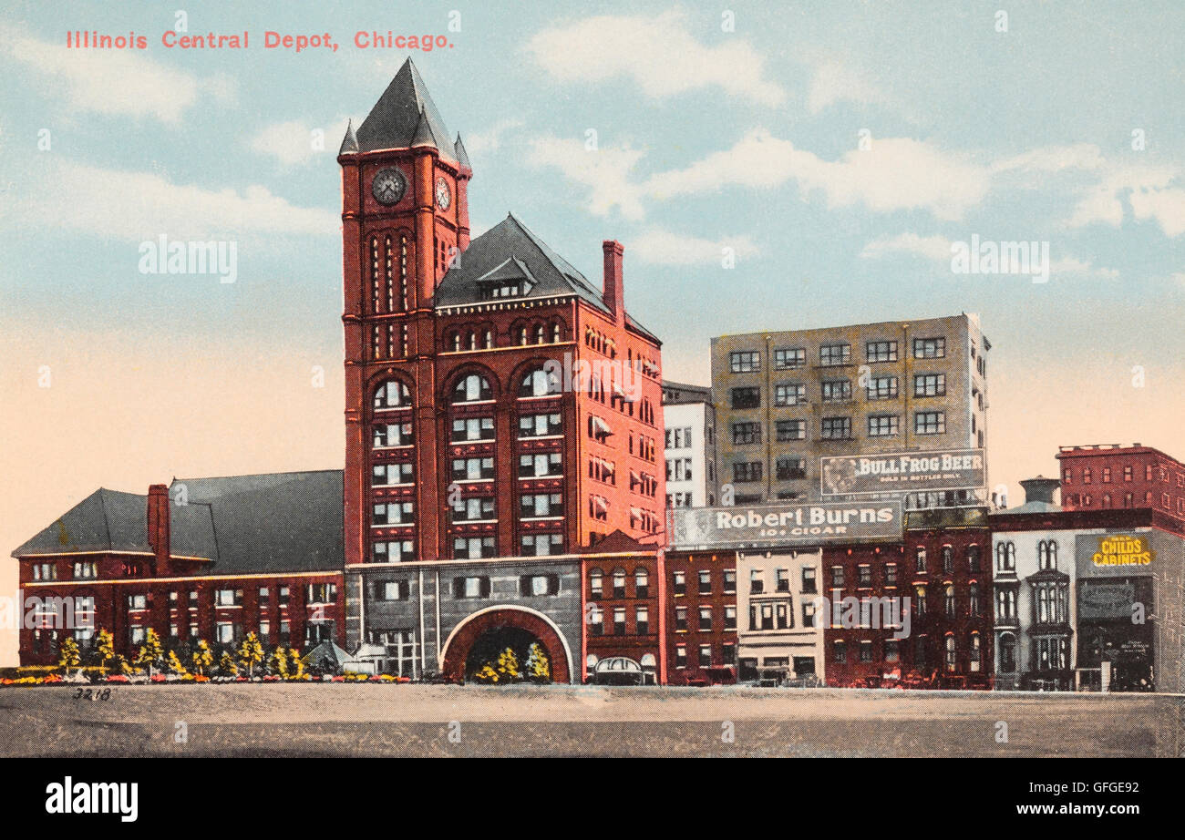 Illinois Central Depot or Station, Chicago Stock Photo Alamy