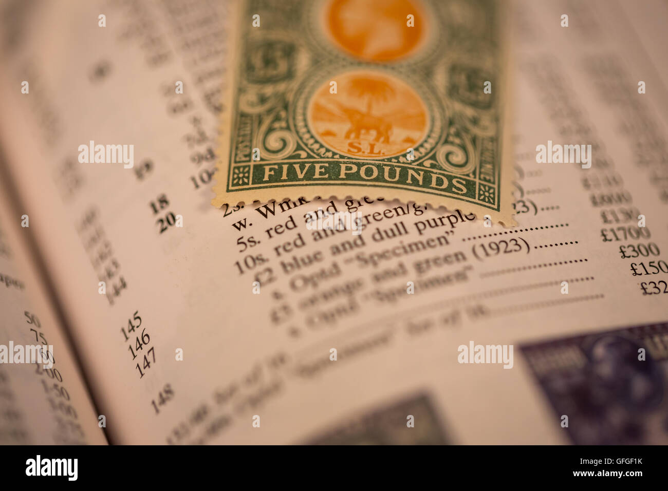 Stamp collecting as a pastime with rare and expensive stamps and High catalogue values Stock