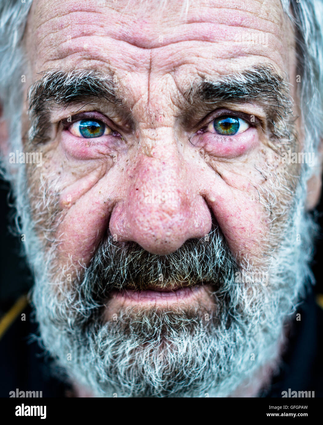 High contrast  picture old man Stock Photo