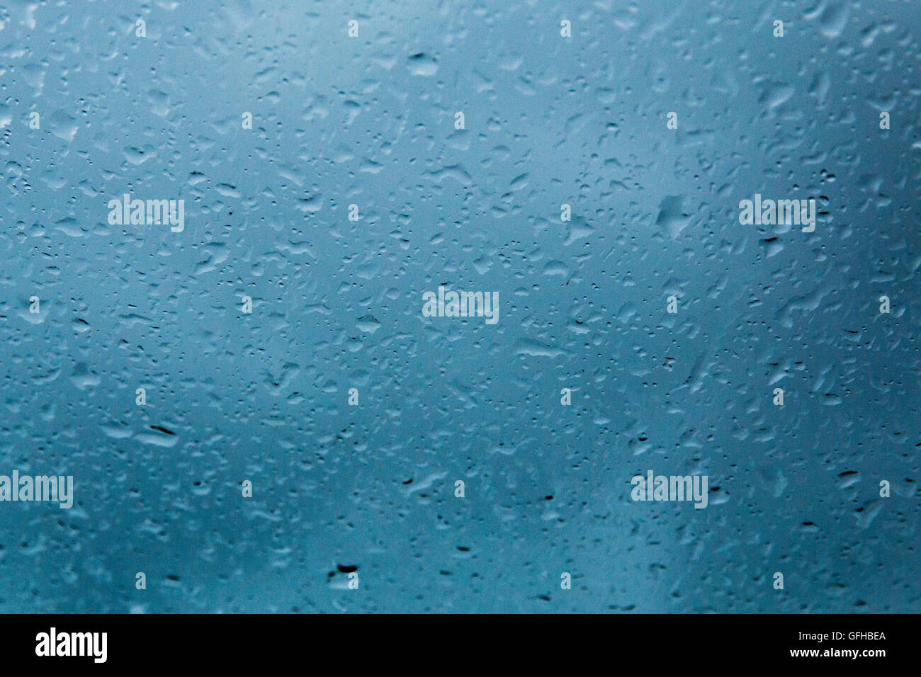 water drops on window pane Stock Photo