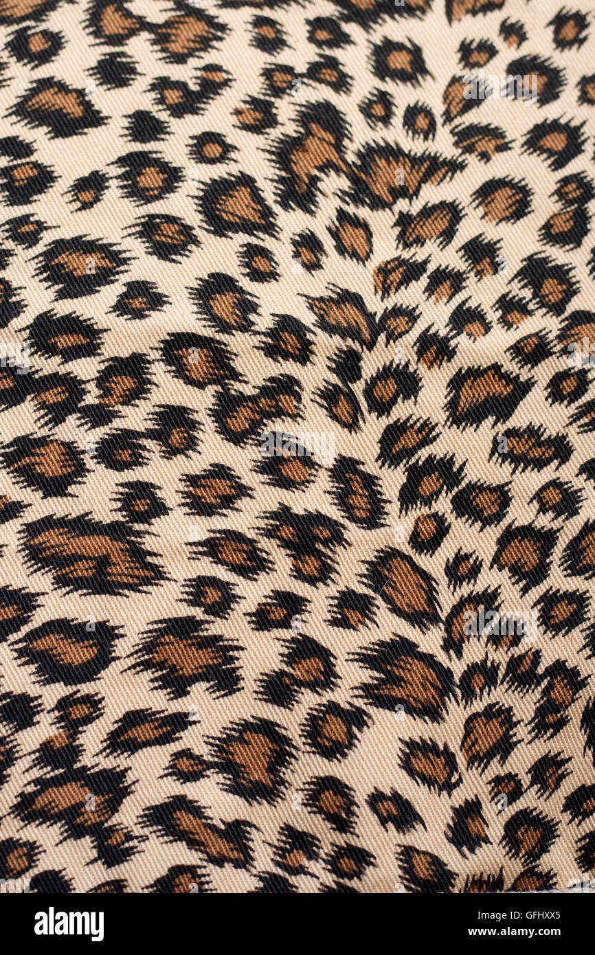Leopard patterned fabric in full frame Stock Photo