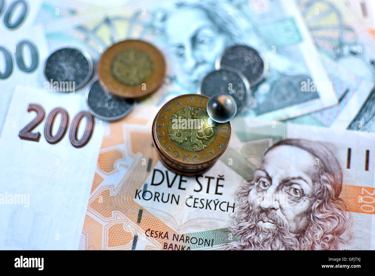 Close up Czech Koruna currency, Czech Republic Stock Photo - Alamy